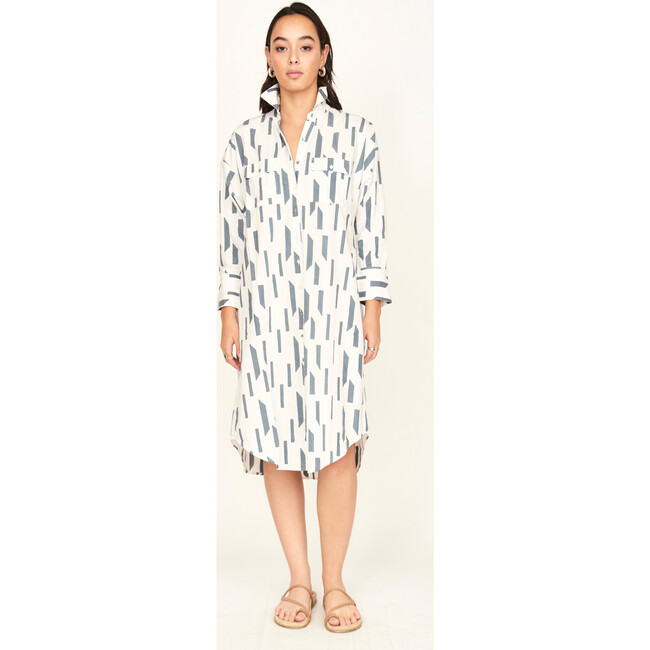 Kyoto House Dress, White Rainfall