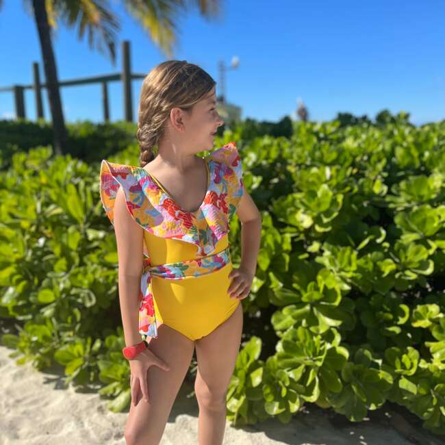 Cece Flap Neck Waist Belt One-Piece Swimsuit, Cocos Island - One Pieces - 2