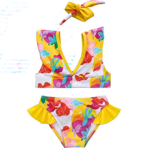 Alessandra Ruffle Neck Sleeveless Bikini, Cocos Island - Palma and