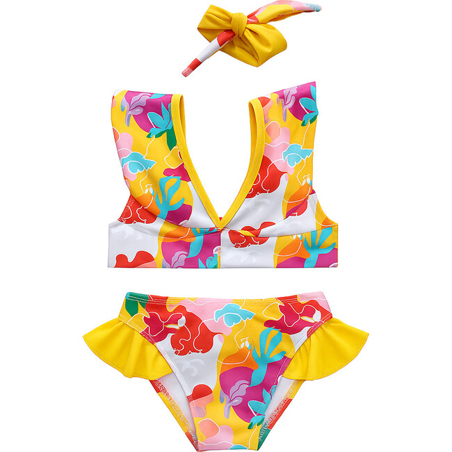 Alessandra Ruffle Neck Sleeveless Bikini, Cocos Island