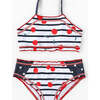 Mila Cherry Top Print Tie Neck UPF 50+ 2-Piece Bikini, Multicolors - Two Pieces - 1 - thumbnail