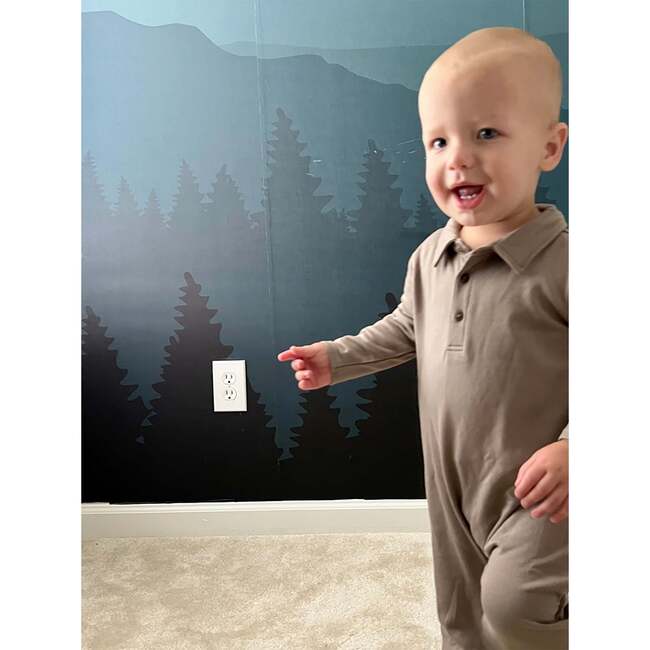 Bamboo Fleece Collared Jumpsuit, Maple - Rompers - 3