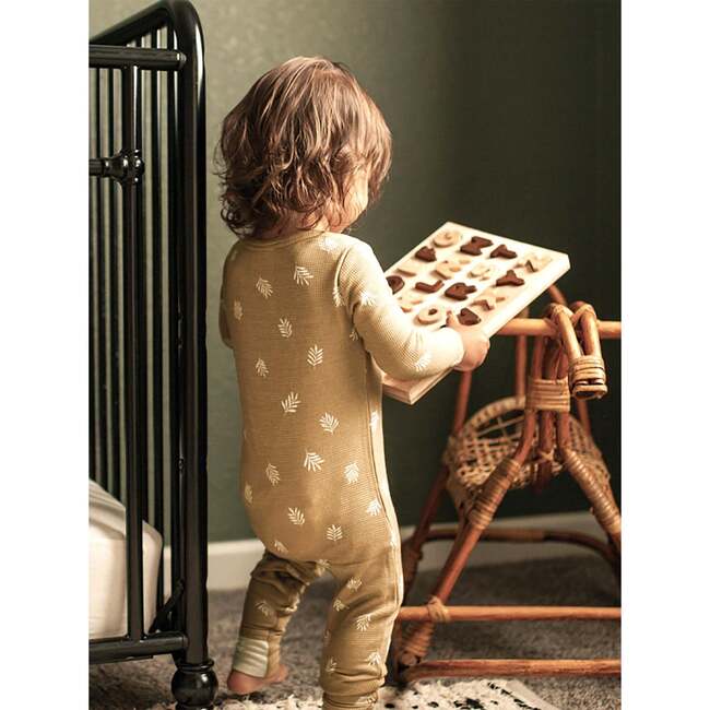 Waffle Convertible Pajama, Boho Leaves - Pajamas - 4