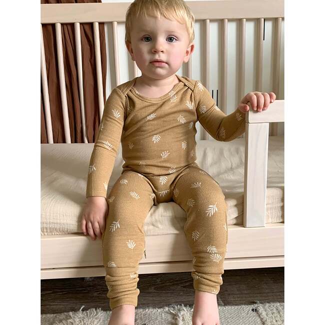 Waffle Convertible Pajama, Boho Leaves - Pajamas - 5