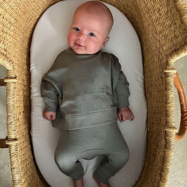 Fleece Jogsuit, Sage - Rompers - 2