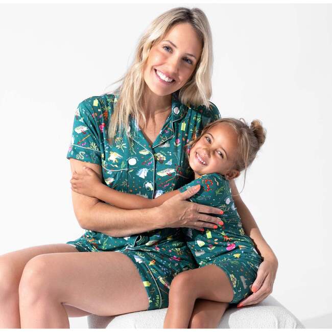 Mandrakes Potions & Herbs Bamboo Kids Pajama Short Set, Green - Pajamas - 3