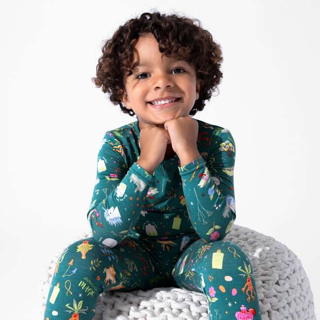 Mandrakes Potions & Herbs Bamboo Kids Pajamas, Green - Pajamas - 6