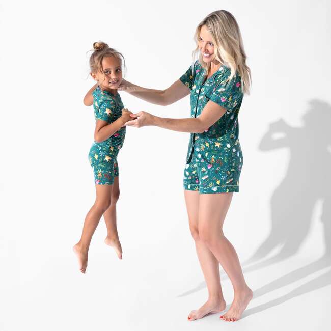 Mandrakes Potions & Herbs Bamboo Kids Pajama Short Set, Green - Pajamas - 4