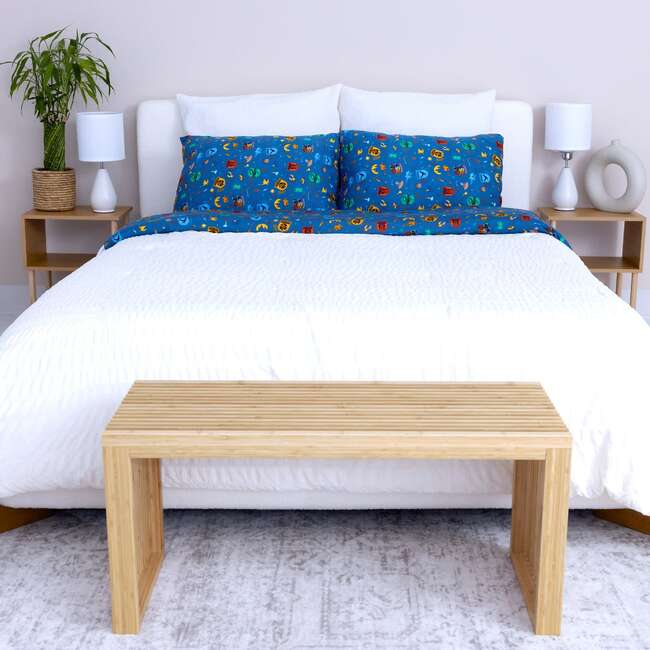 House Pride Bamboo Twin Sheet Set, Blue, Blue