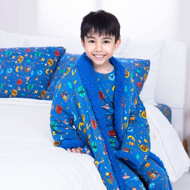 House Pride Bamboo Kids Sherpa Robe, Blue - Robes - 3