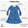 House Pride Bamboo Girls' Long Sleeve Dress, Blue - Dresses - 2