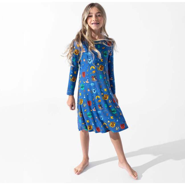 House Pride Bamboo Girls' Long Sleeve Dress, Blue - Dresses - 3