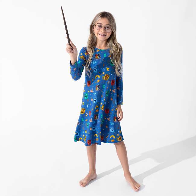 House Pride Bamboo Girls' Long Sleeve Dress, Blue - Dresses - 4