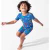 House Pride Bamboo Kids Pajama Short Set, Blue - Pajamas - 4