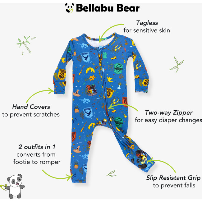 House Pride Bamboo Convertible Footie, Blue - Onesies - 2