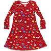 Hogwarts Express Bamboo Girls' Long Sleeve Dress, Red - Dresses - 1 - thumbnail