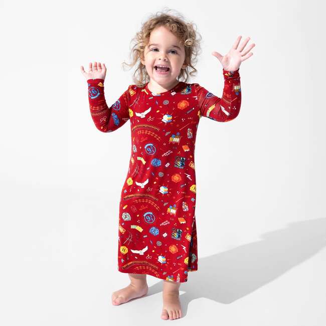 Hogwarts Express Bamboo Girls' Long Sleeve Dress, Red - Dresses - 4