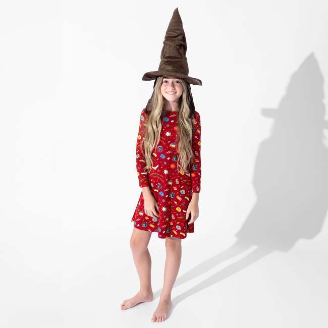 Hogwarts Express Bamboo Girls' Long Sleeve Dress, Red - Dresses - 5