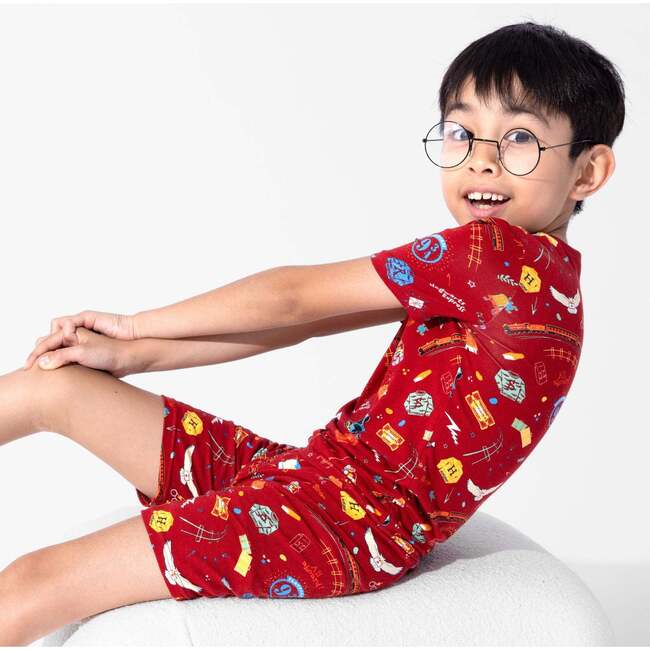 Hogwarts Express Bamboo Kids Pajama Short Set, Red - Pajamas - 5
