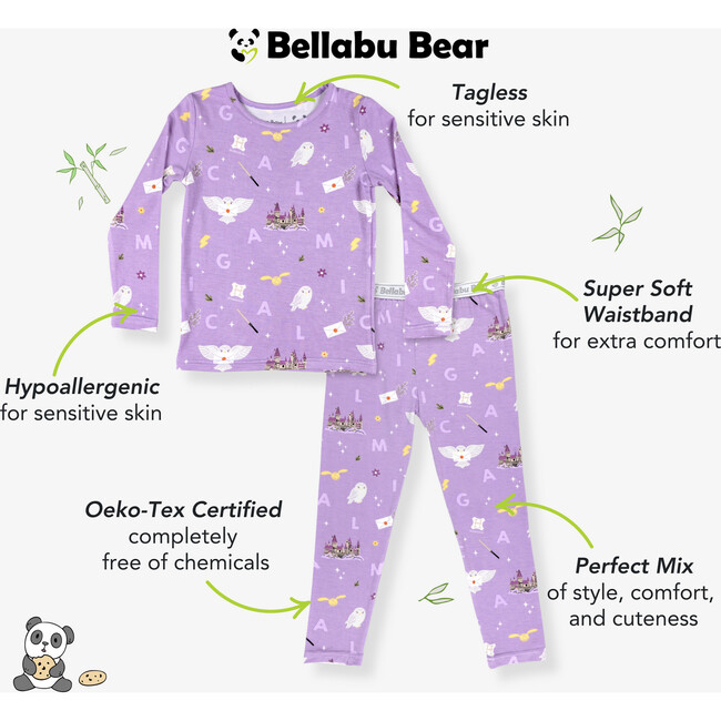 Hedwig's Magical Mail Bamboo Kids Pajamas, Purple - Pajamas - 2
