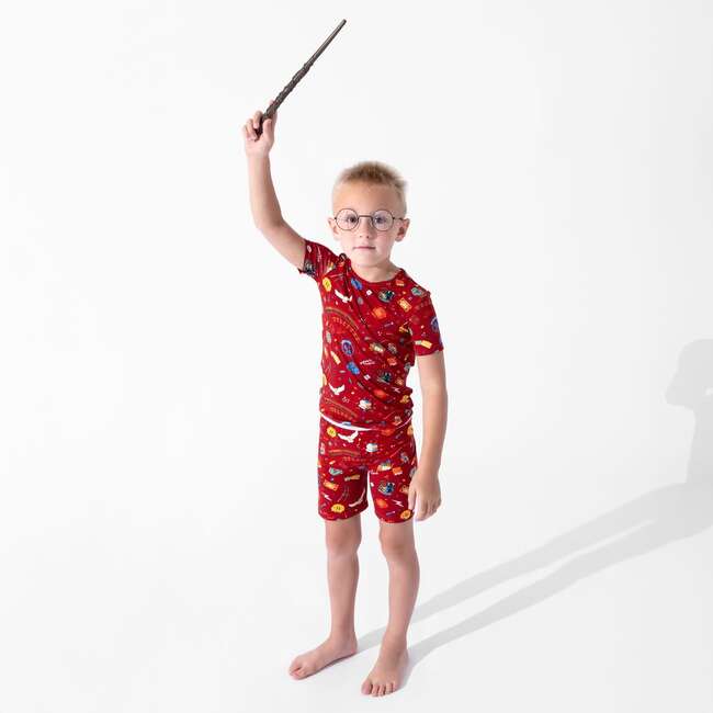 Hogwarts Express Bamboo Kids Pajama Short Set, Red - Pajamas - 7