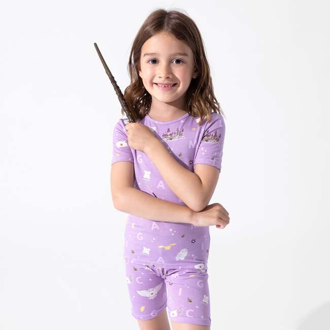 Hedwig's Magical Mail Bamboo Kids Pajama Short Set, Purple - Pajamas - 5