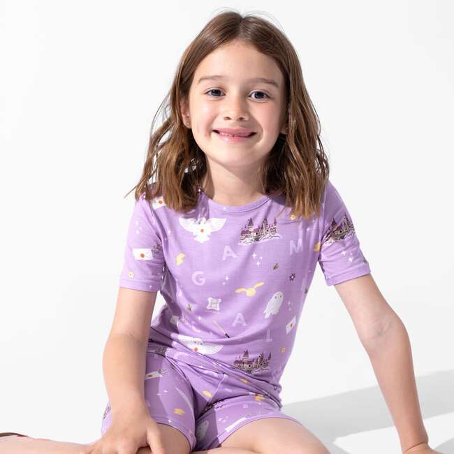Hedwig's Magical Mail Bamboo Kids Pajama Short Set, Purple - Pajamas - 7
