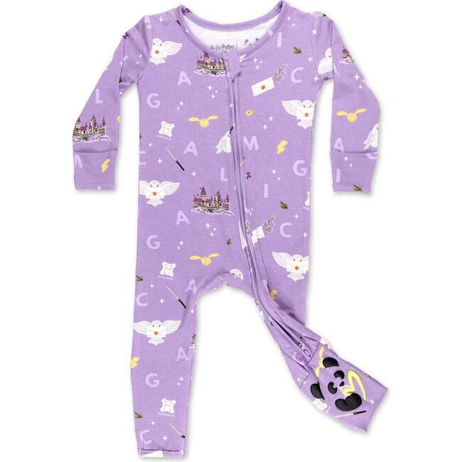 Hedwig's Magical Mail Bamboo Convertible Footie, Purple
