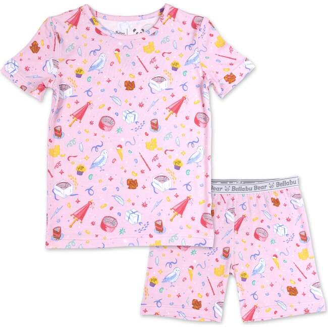 Happee Birthdae Harry Bamboo Kids Pajama Short Set, Pink
