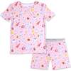 Happee Birthdae Harry Bamboo Kids Pajama Short Set, Pink - Pajamas - 1 - thumbnail