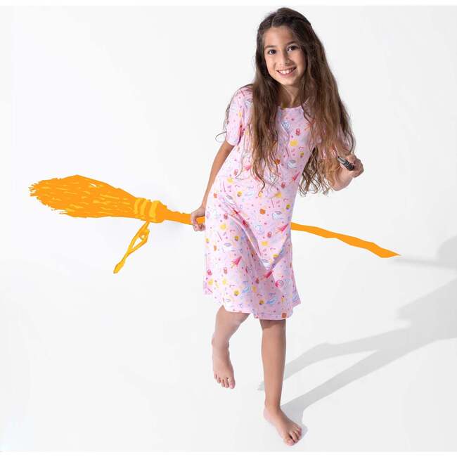 Happee Birthdae Harry Bamboo Girls' Short Sleeve Dress, Pink - Dresses - 7