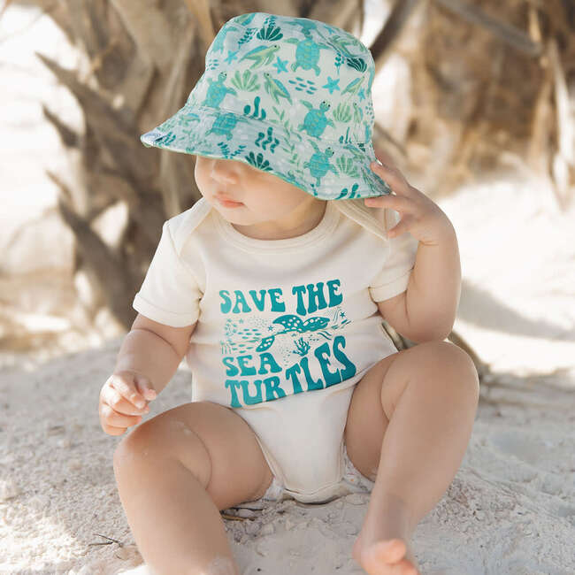 Save the Sea Turtles and Lucky Green Reversible Bucket Hat - Sun Hats - 2