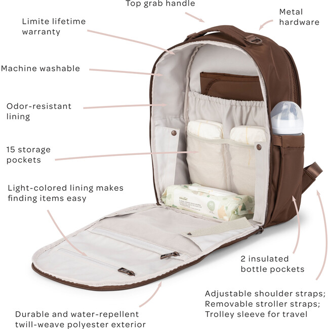 Classic Backpack, Espresso - Diaper Bags - 4