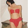 Tori Ties Bandeau Bikini Top, Cherry - Two Pieces - 2