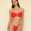 Tori Ties Bandeau Bikini Top, Cherry - Two Pieces - 3