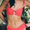 Tori Ties Bandeau Bikini Top, Cherry - Two Pieces - 5