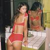 Cabana Bow Bikini Top, Cherry Cream Binded - Two Pieces - 3