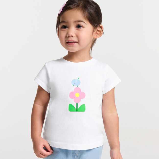Baby Girl Short Sleeve  T-Shirt  White