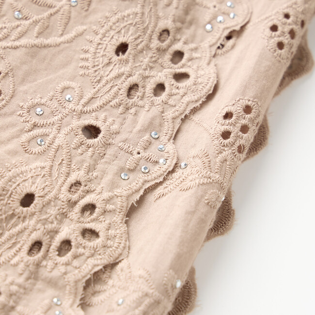 Ottilie Embroidered Pants, Taupe - Pants - 3
