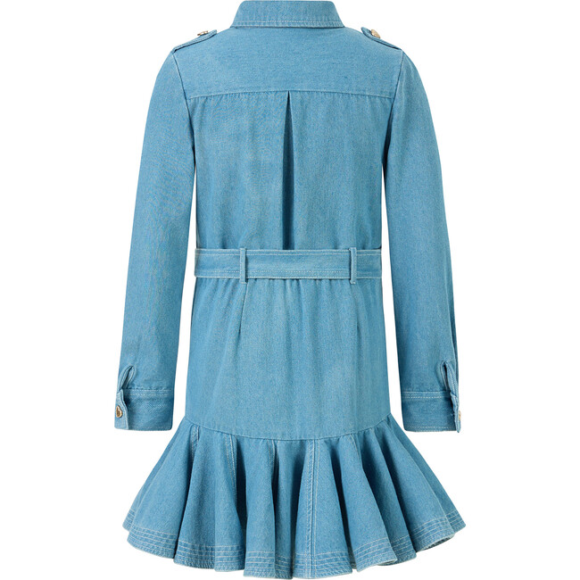 Maggie Denim Mini Dress, Denim Blue - Dresses - 2