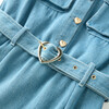 Maggie Denim Mini Dress, Denim Blue - Dresses - 6
