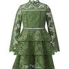 Gianna Embroidery Mini Dress, Khaki Green - Dresses - 1 - thumbnail