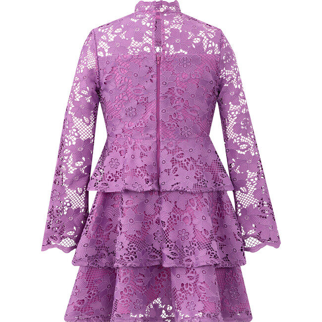 Gianna Embroidery Mini Dress, Grape - Dresses - 2