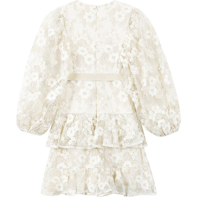 Dorothy Embroidered Mini Dress, Crème/Gold - Dresses - 2