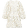 Dorothy Embroidered Mini Dress, Crème/Gold - Dresses - 2