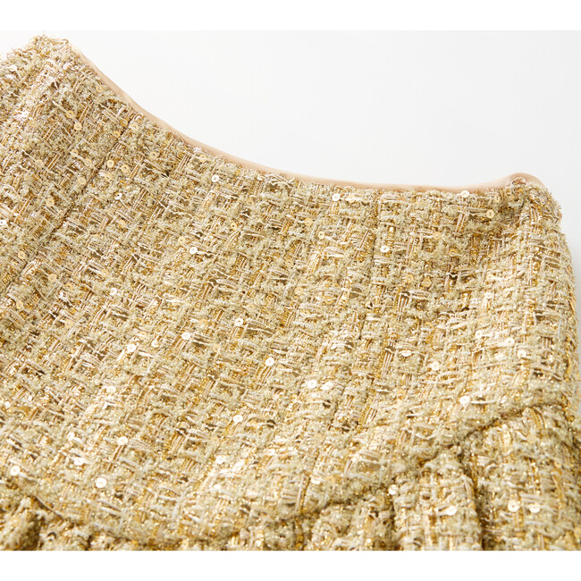 Celina Tweed Mini Skirt, Gold - Skirts - 3