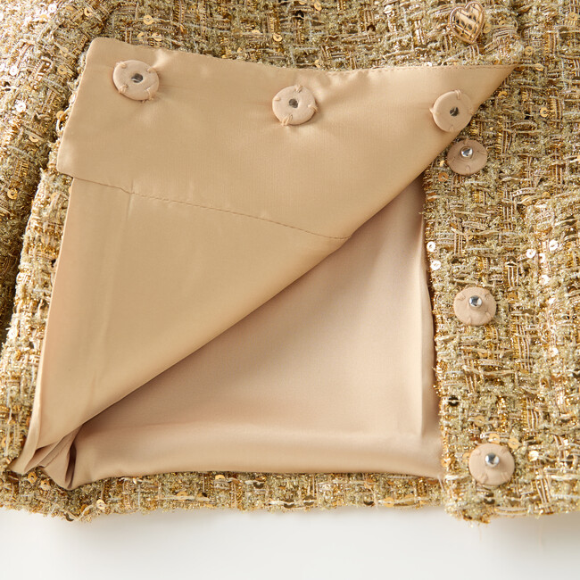 Celina Tweed Jacket, Gold - Jackets - 7