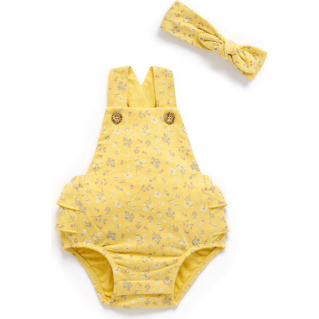 Sunshine Ruffle Romper with Headband, Sunshine Floral
