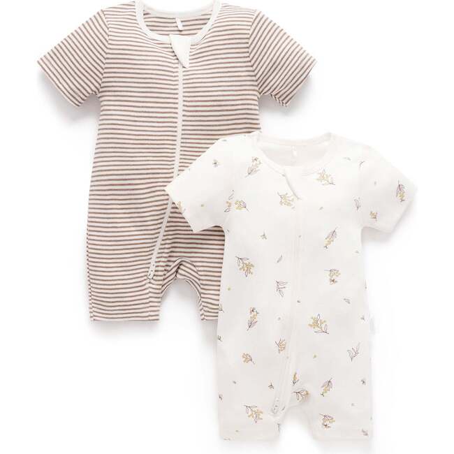 2 Pack Short Zip Growsuit Vanilla Wattle Bee Pack