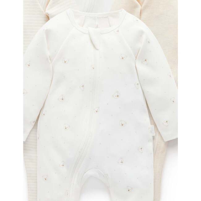 4 Pack Zip Growsuit Vanilla Bear Pack - Footie Pajamas - 2